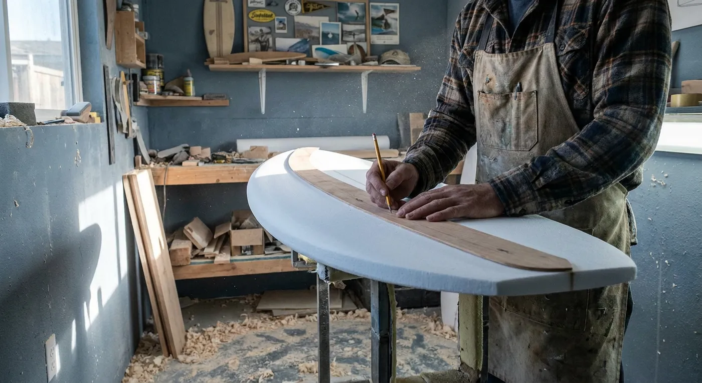 Tracing an outline onto a blank with a template