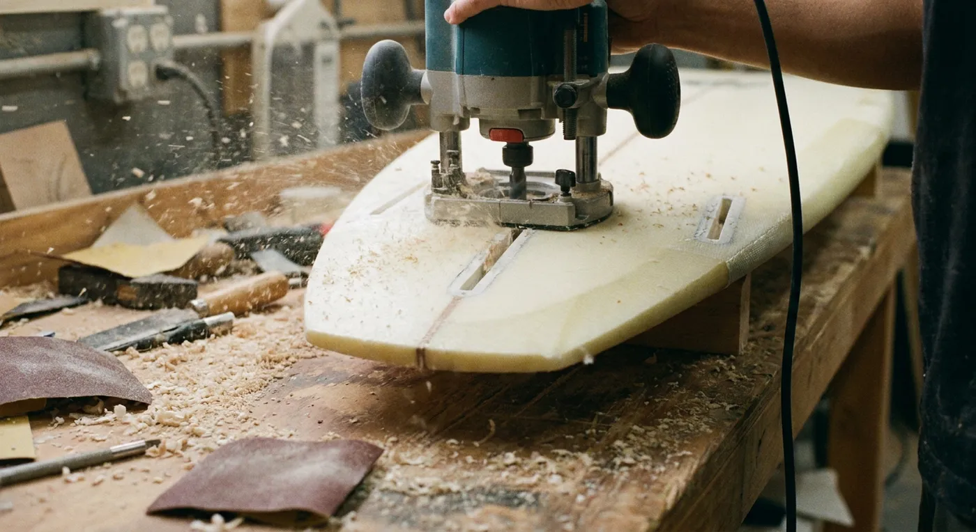 Routing a fin box into the tail